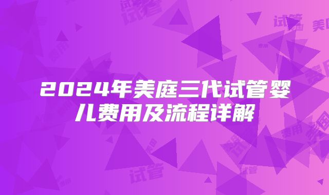 2024年美庭三代试管婴儿费用及流程详解