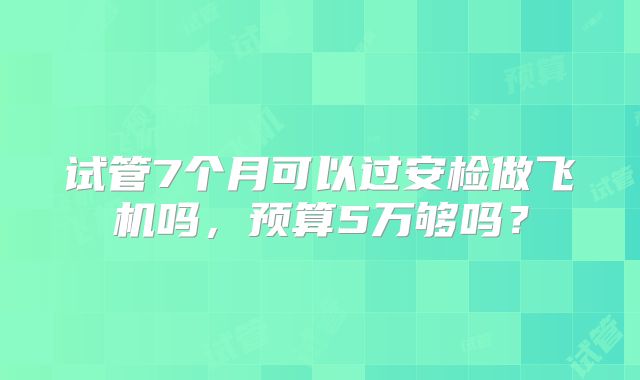 试管7个月可以过安检做飞机吗，预算5万够吗？