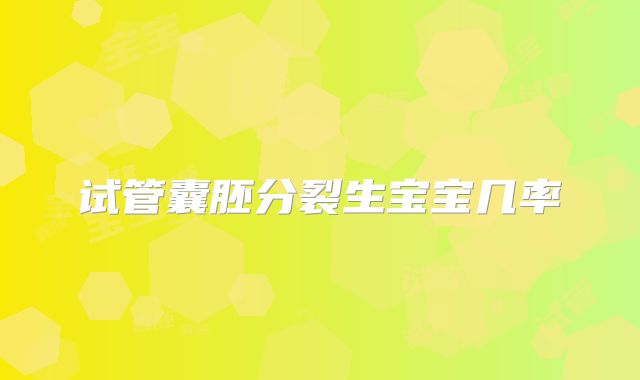 试管囊胚分裂生宝宝几率