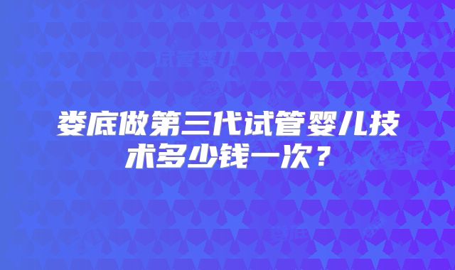 娄底做第三代试管婴儿技术多少钱一次？