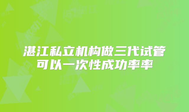 湛江私立机构做三代试管可以一次性成功率率