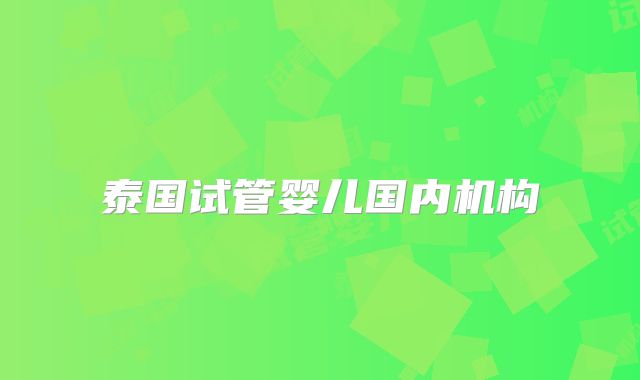 泰国试管婴儿国内机构