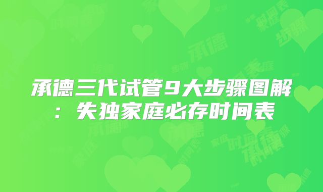 承德三代试管9大步骤图解：失独家庭必存时间表
