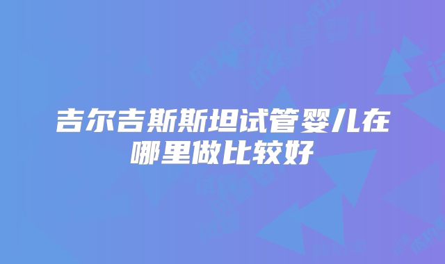 吉尔吉斯斯坦试管婴儿在哪里做比较好