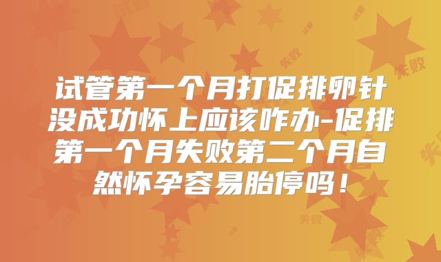 试管第一个月打促排卵针没成功怀上应该咋办-促排第一个月失败第二个月自然怀孕容易胎停吗!