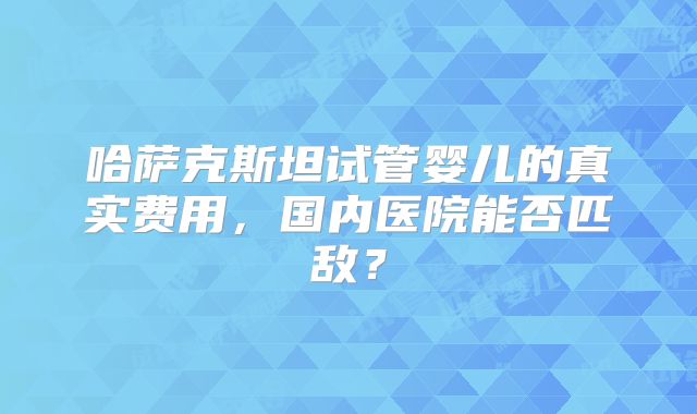 哈萨克斯坦试管婴儿的真实费用，国内医院能否匹敌？