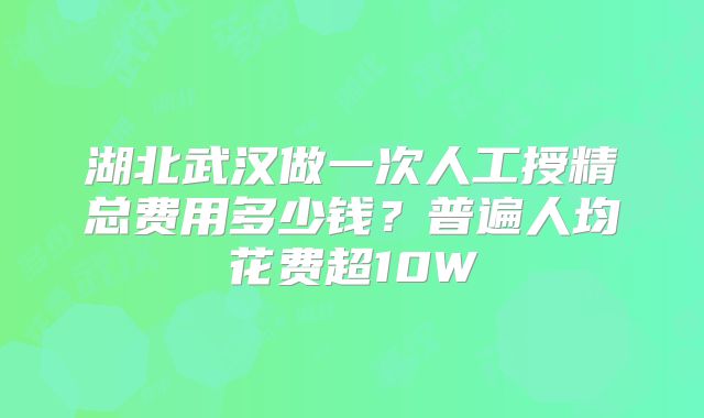 湖北武汉做一次人工授精总费用多少钱？普遍人均花费超10W