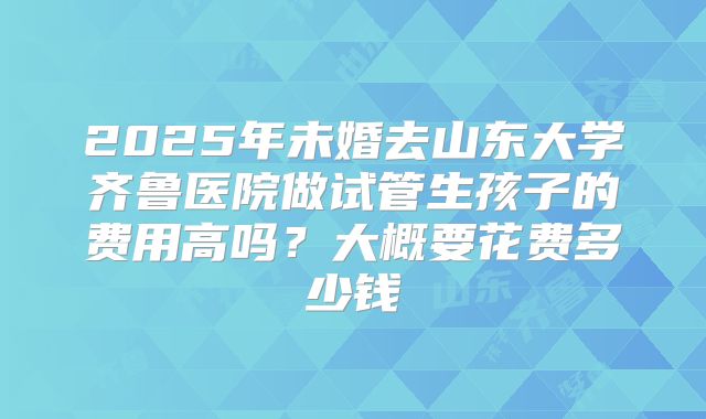 2025年未婚去山东大学齐鲁医院做试管生孩子的费用高吗？大概要花费多少钱