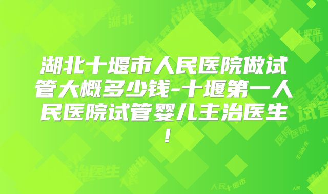 湖北十堰市人民医院做试管大概多少钱-十堰第一人民医院试管婴儿主治医生!