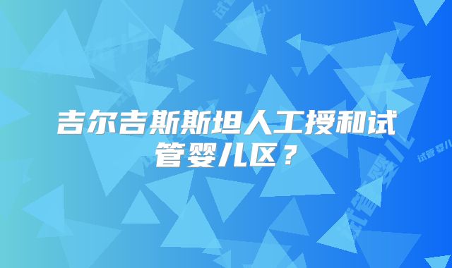 吉尔吉斯斯坦人工授和试管婴儿区？