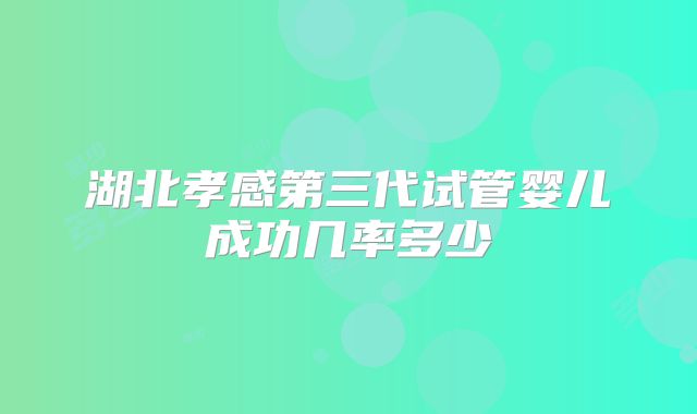 湖北孝感第三代试管婴儿成功几率多少