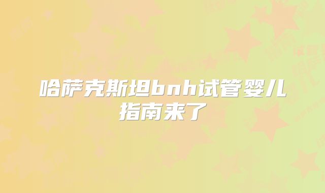 哈萨克斯坦bnh试管婴儿指南来了