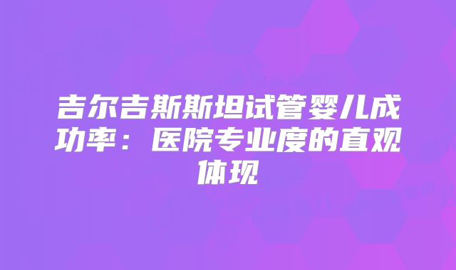 吉尔吉斯斯坦试管婴儿成功率:医院专业度的直观体现