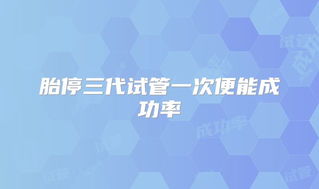 胎停三代试管一次便能成功率
