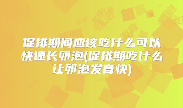 促排期间应该吃什么可以快速长卵泡(促排期吃什么让卵泡发育快)