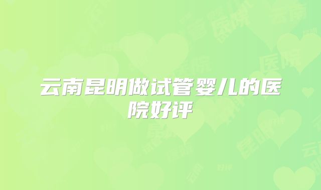 云南昆明做试管婴儿的医院好评