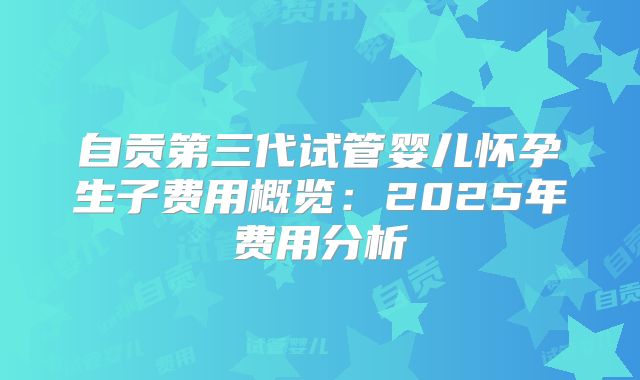 自贡第三代试管婴儿怀孕生子费用概览:2025年费用分析
