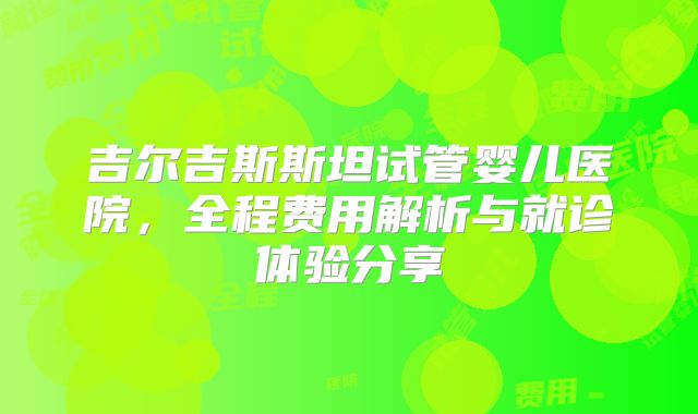 吉尔吉斯斯坦试管婴儿医院,全程费用解析与就诊体验分享