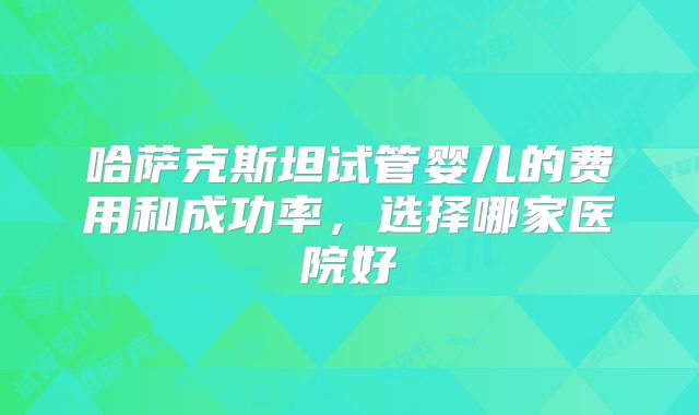 哈萨克斯坦试管婴儿的费用和成功率，选择哪家医院好