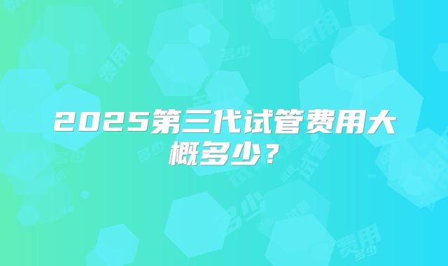 2025第三代试管费用大概多少？