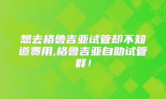想去格鲁吉亚试管却不知道费用,格鲁吉亚自助试管群！
