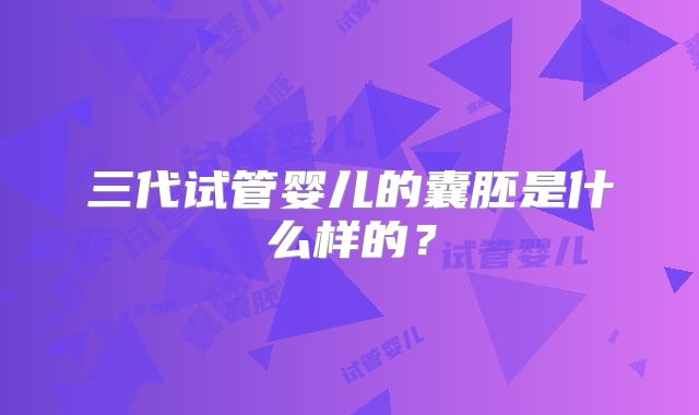 三代试管婴儿的囊胚是什么样的?