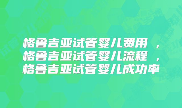 格鲁吉亚试管婴儿费用 ,格鲁吉亚试管婴儿流程 ,格鲁吉亚试管婴儿成功率