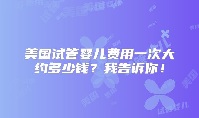美国试管婴儿费用一次大约多少钱？我告诉你！
