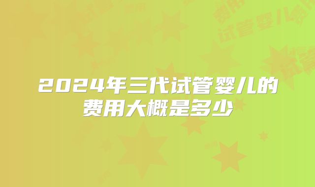 2024年三代试管婴儿的费用大概是多少