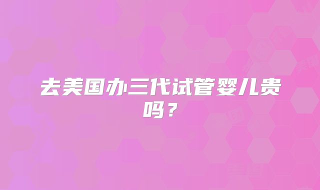 去美国办三代试管婴儿贵吗？