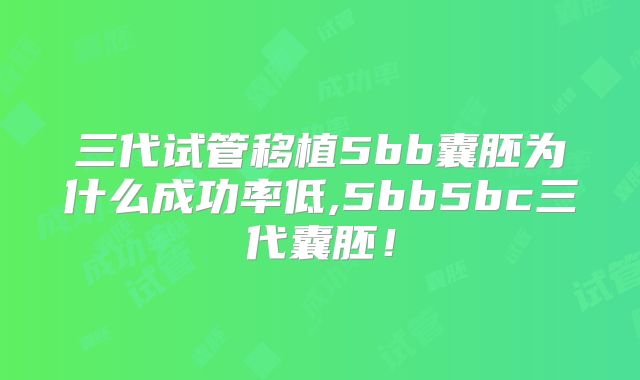 三代试管移植5bb囊胚为什么成功率低,5bb5bc三代囊胚!