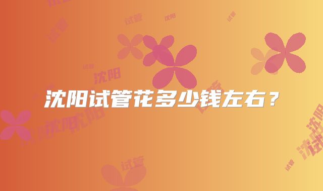 沈阳试管花多少钱左右?