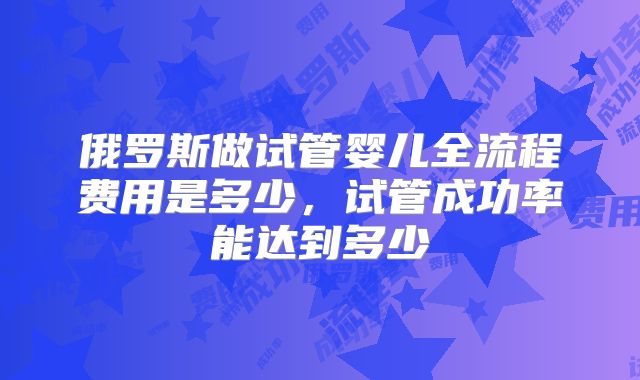 俄罗斯做试管婴儿全流程费用是多少，试管成功率能达到多少