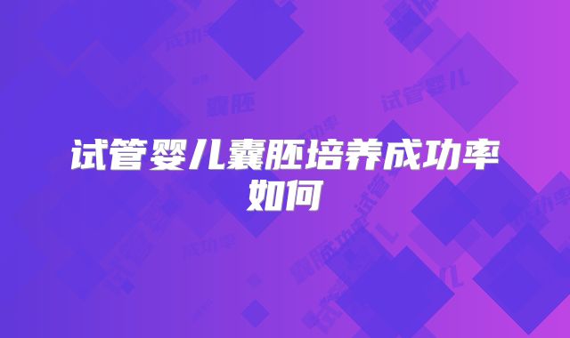试管婴儿囊胚培养成功率如何