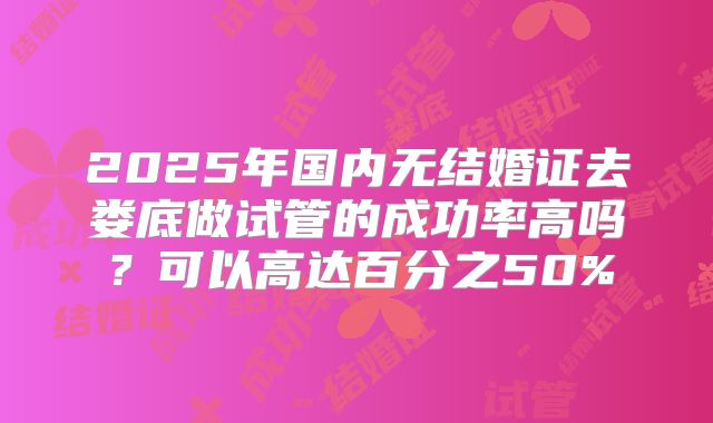 2025年国内无结婚证去娄底做试管的成功率高吗？可以高达百分之50%