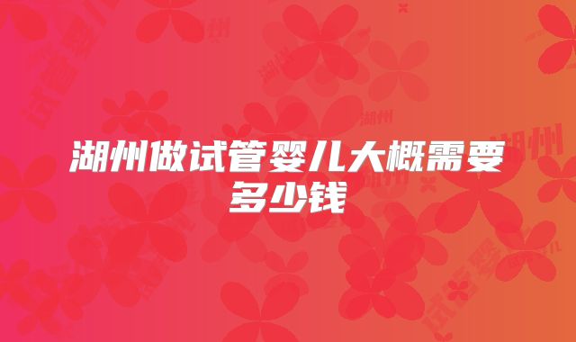 湖州做试管婴儿大概需要多少钱