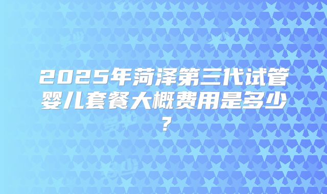2025年菏泽第三代试管婴儿套餐大概费用是多少？