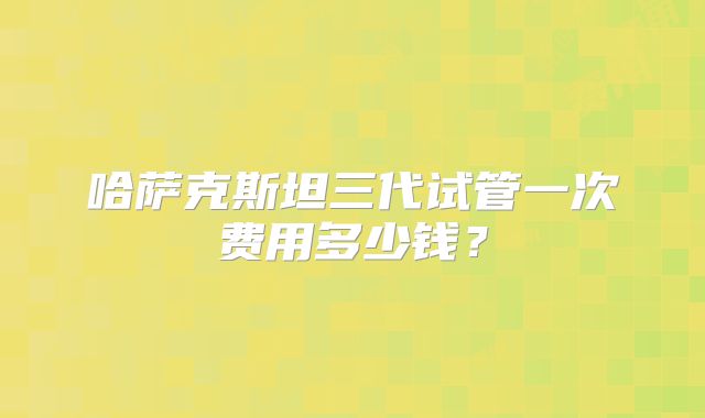哈萨克斯坦三代试管一次费用多少钱？