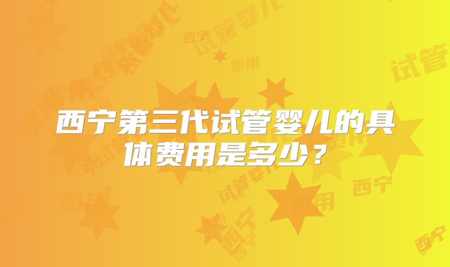 西宁第三代试管婴儿的具体费用是多少？