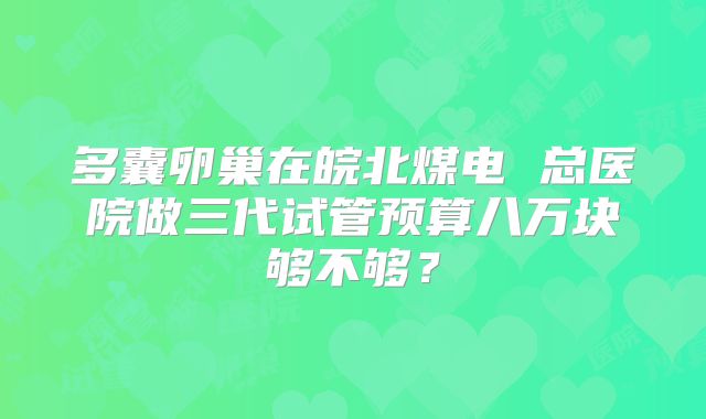多囊卵巢在皖北煤电 总医院做三代试管预算八万块够不够？