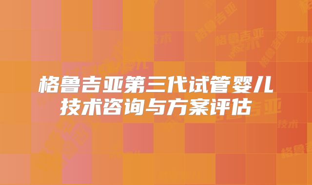 格鲁吉亚第三代试管婴儿技术咨询与方案评估