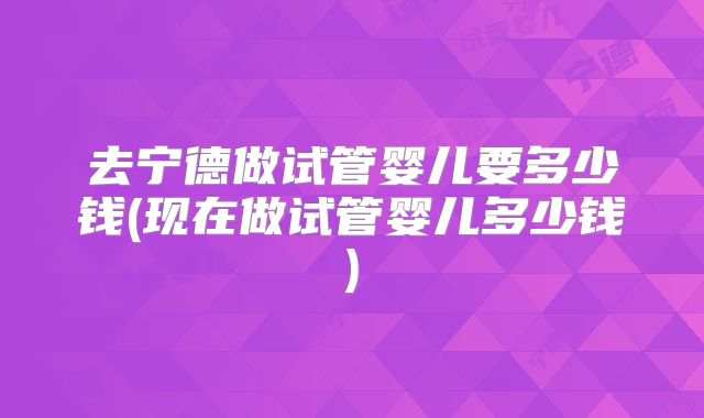 去宁德做试管婴儿要多少钱(现在做试管婴儿多少钱)
