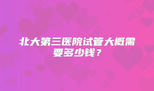 北大第三医院试管大概需要多少钱?