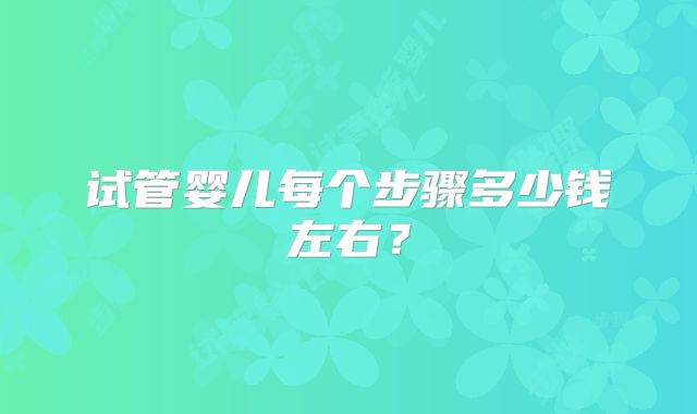 试管婴儿每个步骤多少钱左右？