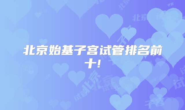 北京始基子宫试管排名前十!
