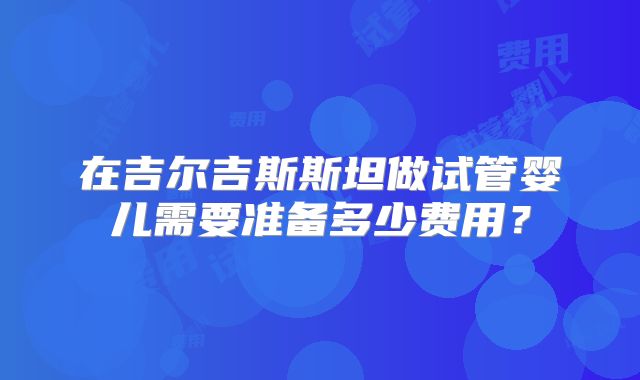 在吉尔吉斯斯坦做试管婴儿需要准备多少费用？