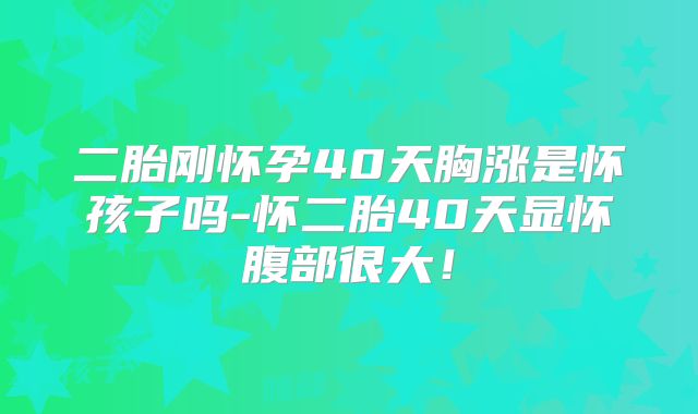 二胎刚怀孕40天胸涨是怀孩子吗-怀二胎40天显怀腹部很大！