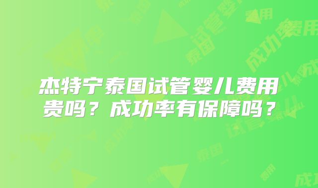 杰特宁泰国试管婴儿费用贵吗？成功率有保障吗？