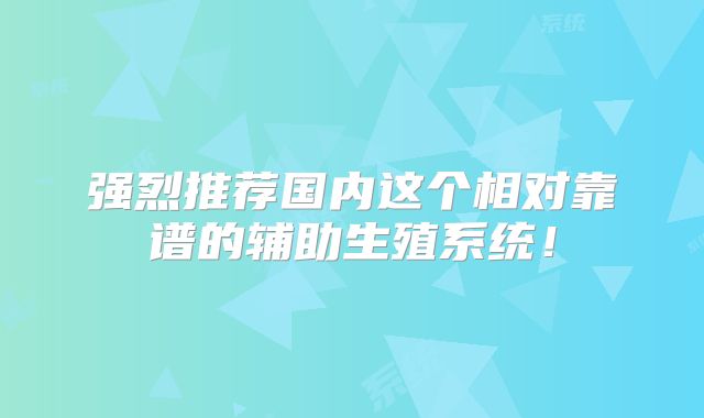 强烈推荐国内这个相对靠谱的辅助生殖系统!
