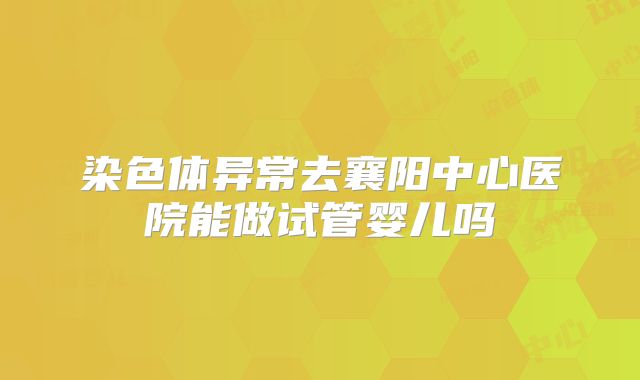 染色体异常去襄阳中心医院能做试管婴儿吗